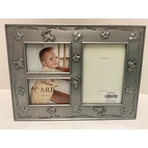 Carr Frames Pewter Baby Collage Picture Frame Nursery Rocking Horse 3 Openings